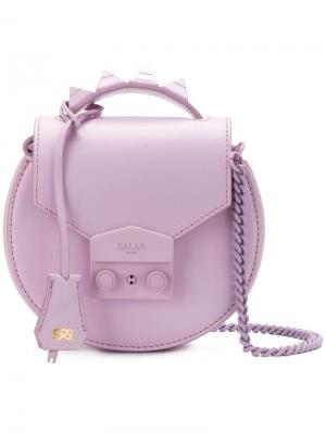 Круглая сумка через плечо с откидным клапаном Salar. Цвет: розовый