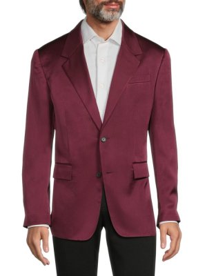 Однотонный шелковый пиджак , темно-красный Versace