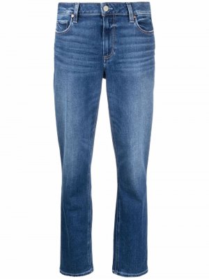 Укороченные джинсы прямого кроя PAIGE. Цвет: синий