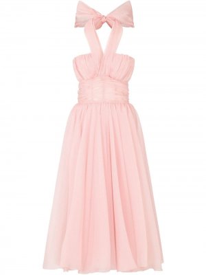 Плиссированное платье с вырезом халтер Dolce & Gabbana. Цвет: розовый