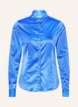 Блуза рубашка AGATA aus Satin, синий ROBERT FRIEDMAN