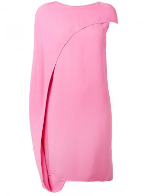 Асимметричное платье-кейп Gianluca Capannolo. Цвет: розовый и фиолетовый