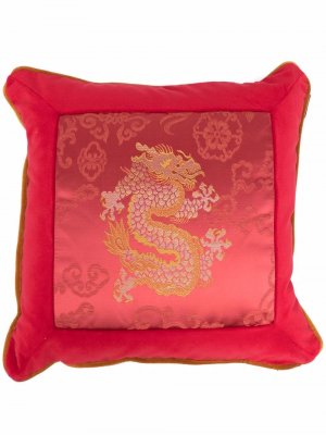 Бархатная подушка с вышивкой ETRO HOME. Цвет: красный