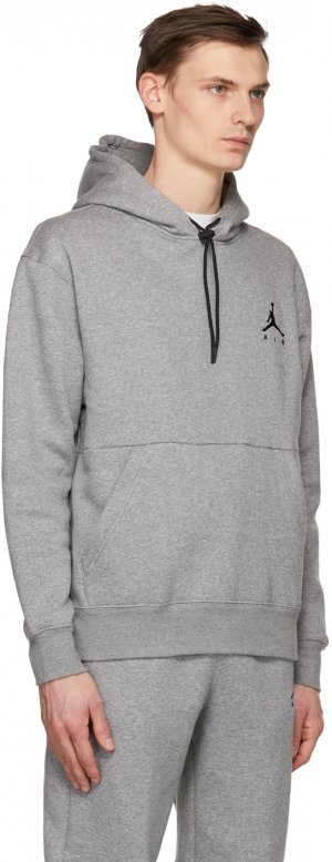 Grey Fleece Jumpman Air Hoodie Nike Jordan. Цвет: carbon/blk