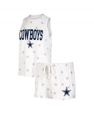 Женский кремовый комплект из майки и шорт Dallas Cowboys Agenda Concepts Sport