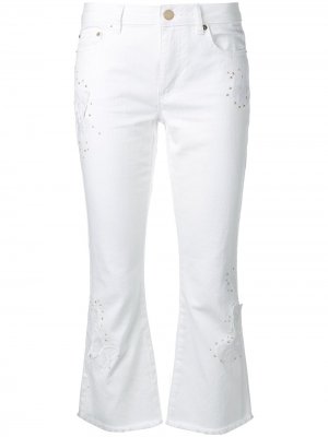 Расклешенные джинсы с заклепками Michael Kors. Цвет: белый