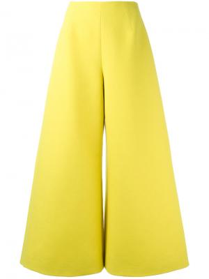 Широкие укороченные брюки Delpozo. Цвет: жёлтый и оранжевый