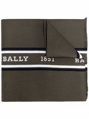 Шерстяной шарф с логотипом Bally. Цвет: зеленый