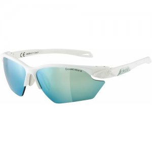 Очки солнцезащитные Alpina 2021-22 Twist Five HR S CM+ White Matt/Pistachio/Emerald Mirror. Цвет: голубой