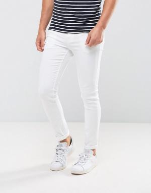 Белые зауженные джинсы New Look. Цвет: белый