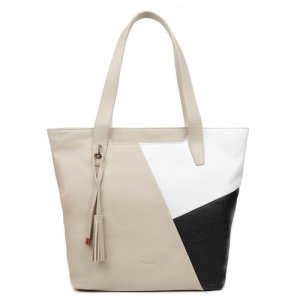 Женская кожаная сумка 14976A1-W1-114/065 d.beige/white Palio. Цвет: белый/бежевый