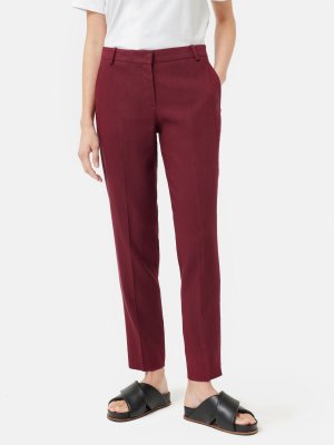 Зауженные льняные брюки Portofino, цвет ягодный Jigsaw