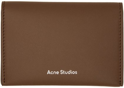 Коричневый кожаный кошелек со складками Acne Studios