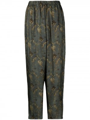 Зауженные брюки с цветочным принтом Uma Wang. Цвет: зеленый
