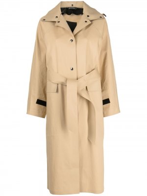 Пальто с капюшоном и завязками KASSL Editions. Цвет: коричневый