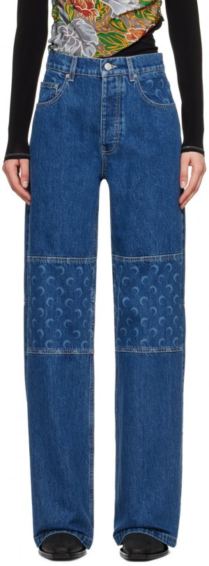 Синие прямые джинсы Marine Serre