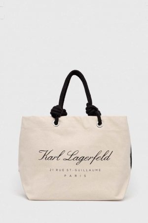 Пляжная сумка Карла Лагерфельда , бежевый Karl Lagerfeld