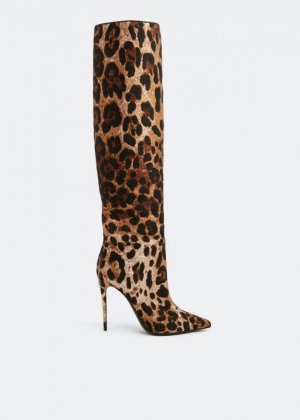 Ботинки Leopard Jacquard, животный принт Dolce&Gabbana
