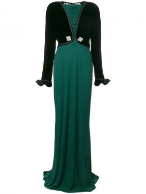 Платье с длинным рукавом Valentino Vintage. Цвет: черный
