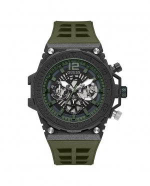 Мужские часы Exposure GW0325G2 из силикона и зеленого ремешка , зеленый Guess