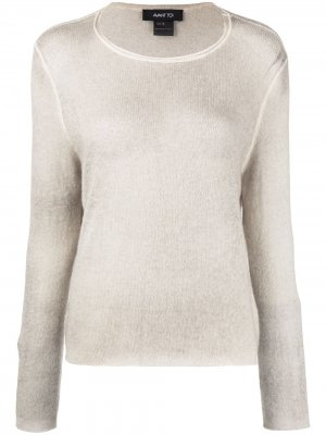 Кашемировый пуловер с круглым вырезом Avant Toi. Цвет: серый