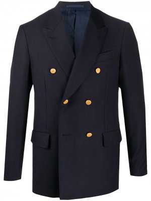 Двубортный пиджак Caruso. Цвет: синий