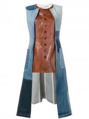 Джинсовая куртка со вставками Junya Watanabe. Цвет: коричневый