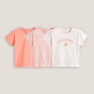 Комплект из 3-х футболок с LA REDOUTE COLLECTIONS. Цвет: розовый