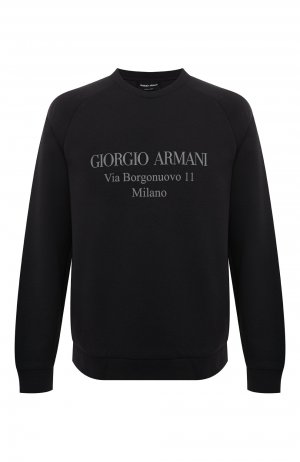 Хлопковый свитшот Giorgio Armani. Цвет: синий