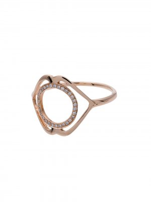 18K rose gold diamond studded ring TinyOm. Цвет: розовый