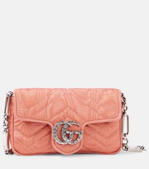 Поясная сумка gg marmont с муаровым узором , розовый Gucci
