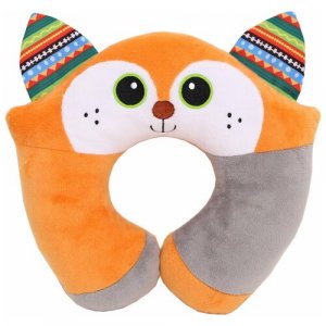 Подушка для шеи , оранжевый, серый Biba Toys. Цвет: оранжевый/серый