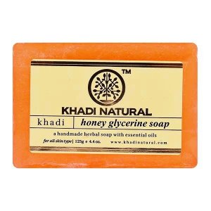 Натуральное мыло ручной работы с Мёдом и Глицерином: для увлажнения кожи (125 г), Honey Glycerine Soap Hand made, Khadi Natural