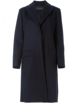 Однобортное пальто Cédric Charlier. Цвет: синий