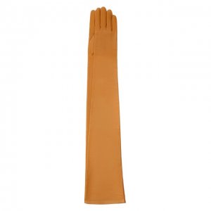 Кожаные перчатки Saint Laurent. Цвет: коричневый