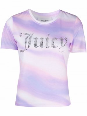 Декорированная футболка с логотипом Juicy Couture. Цвет: фиолетовый