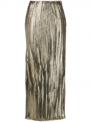 Длинная юбка Pandia из ткани ламе Altuzarra. Цвет: золотистый