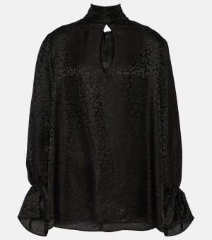 Жаккардовая блузка с вырезами , черный Nina Ricci