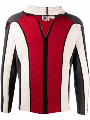 Трикотажная куртка 2000-х годов в стиле колор-блок Jean Paul Gaultier Pre-Owned. Цвет: красный