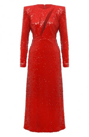 Платье с отделкой пайетками Kalmanovich. Цвет: красный