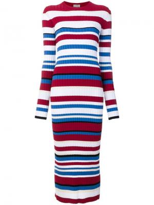 Платье-свитер с полосатым узором MRZ. Цвет: разноцветный