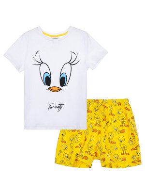 Комплект трикотажный фуфайка футболка шорты пижама PLAYTODAY. Цвет: желтый,белый