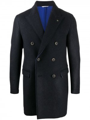 Двубортное пальто строгого кроя Manuel Ritz. Цвет: синий