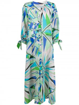 Пляжное платье с геометричным принтом Emilio Pucci. Цвет: зеленый