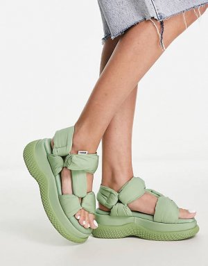 Зеленые сандалии с объемными ремешками Bru-te Bronx