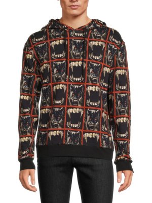 Толстовка с капюшоном и пуловером рисунком Wild Cat , цвет Multi Roberto Cavalli