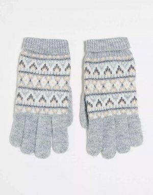 Серые перчатки Fair Isle Boardmans