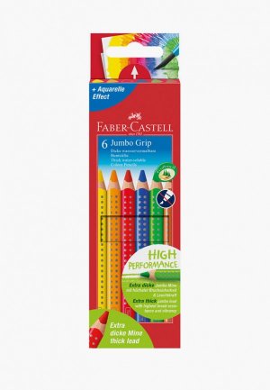 Набор карандашей Faber-Castell Jumbo Grip, цветные, трехгранные, утолщенные, 6 цв.. Цвет: разноцветный