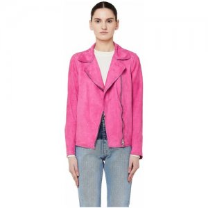 Розовая куртка-косуха из мягкой замши 42 Salvatore Santoro. Цвет: розовый