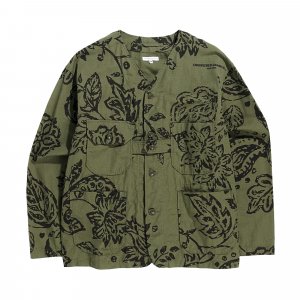 Куртка-кардиган Оливковый цветочный принт Engineered Garments